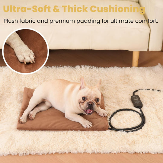 PadPetTemp Medium Cat & Dog Heating Pad with 5 Level Adjustable Temperature & Timer