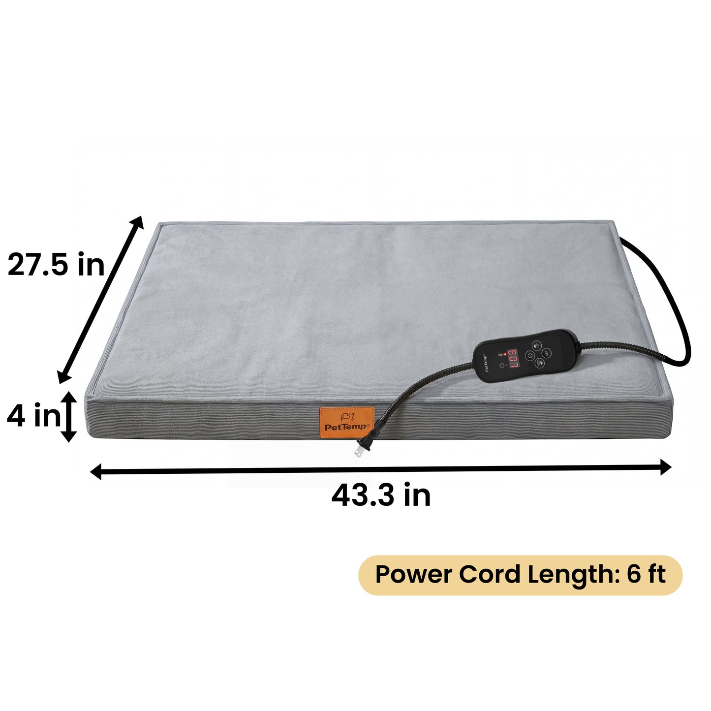 PetTemp Heated Orthopedic Pet Bed