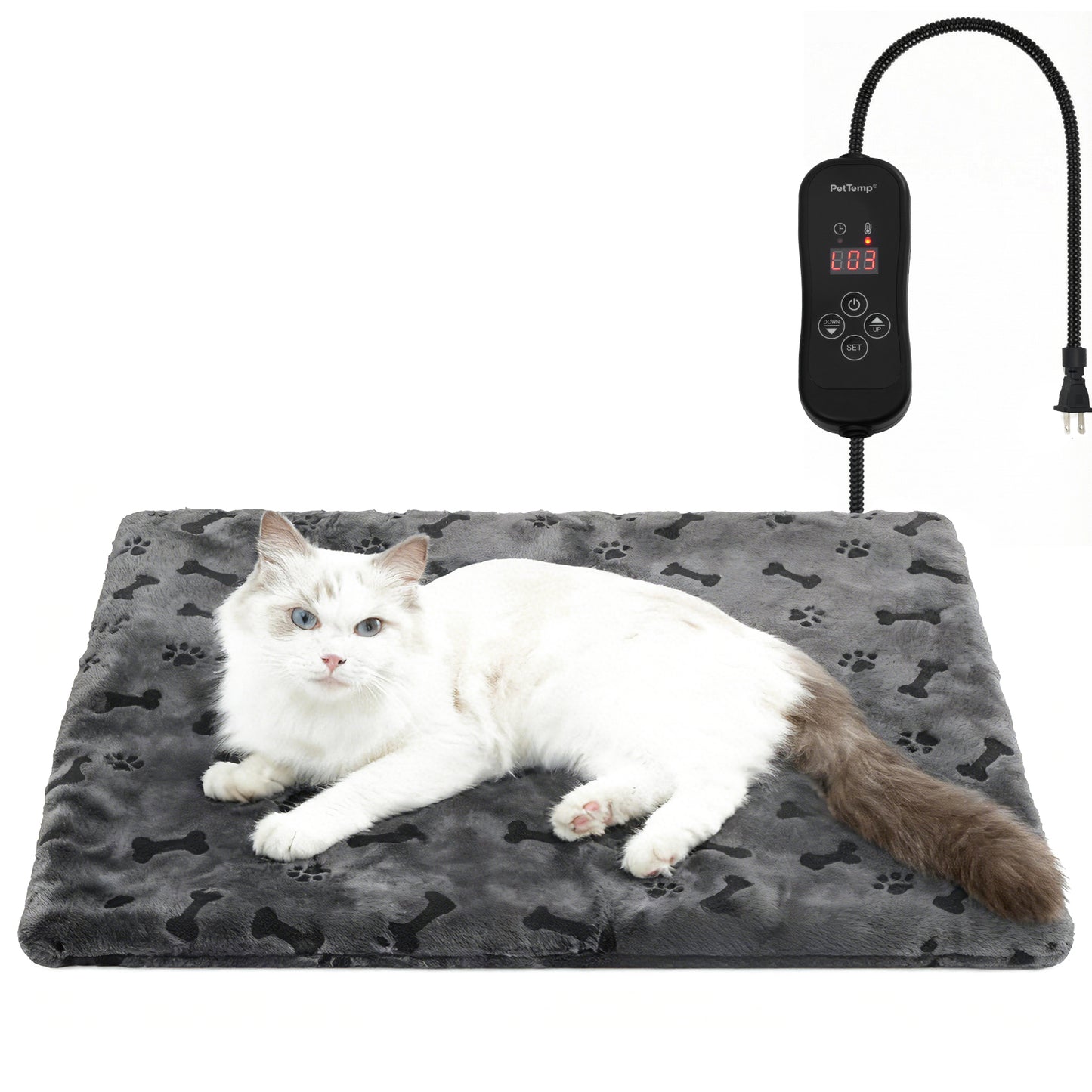 PetTemp Pet Heating Pad with controller Dog Paw-Print