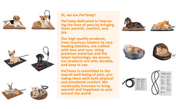 PetTemp Cat & Dog Heating Pad with 5 Level Adjustable Temperature & Timer
