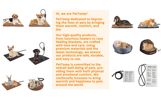 PetTemp Cat & Dog Heating Pad with 5 Level Adjustable Temperature & Timer