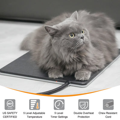 PetTemp Outdoor Cat & Dog Heating Mat with 5 Level Adjustable Temperature & Timer