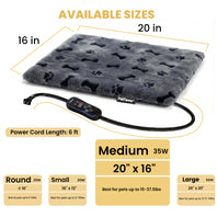 Pettemp Pet Heating Pad with controller Dog Paw-Print