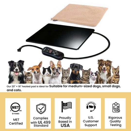 Pettemp Large size Pet Heating Mat with Controller