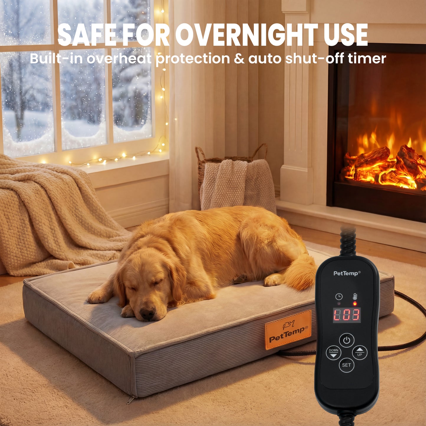 PetTemp Heated Orthopedic Pet Bed