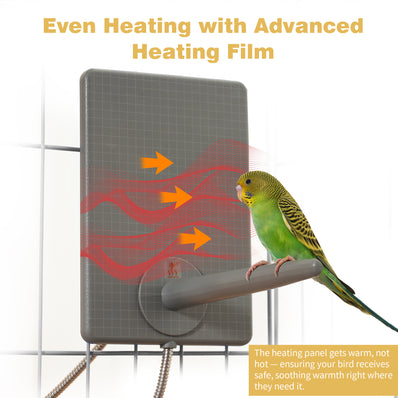 Pettemp Bird Heated Perch & Snuggle Panel Set