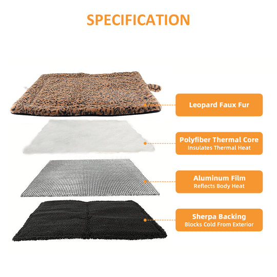 PetTemp Cat & Dog Self-Warming Pad, Brown