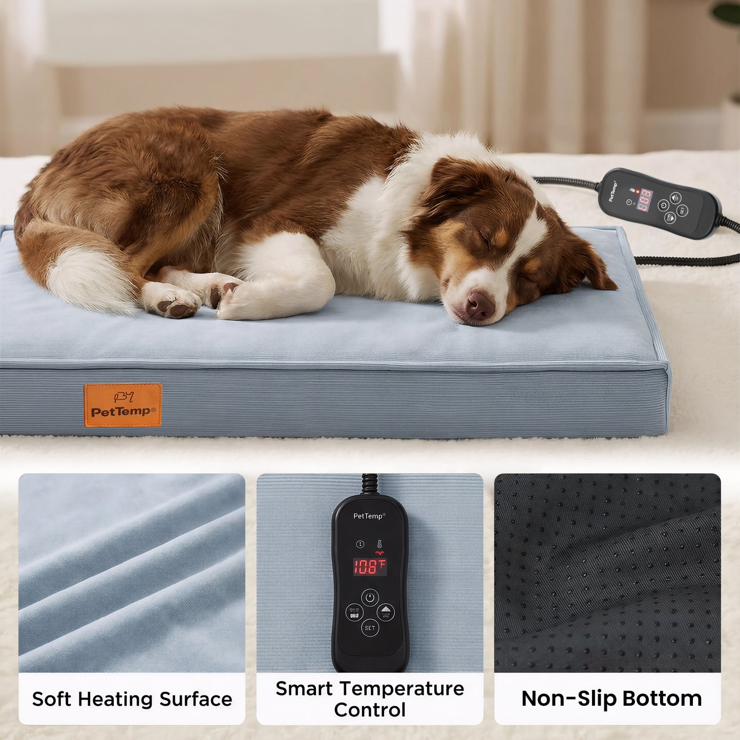 PetTemp Heated Orthopedic Pet Bed