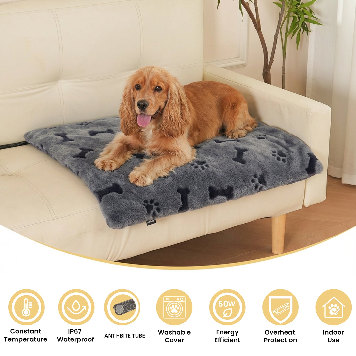 PetTemp Pet Heating Pad Dog Paw-Print