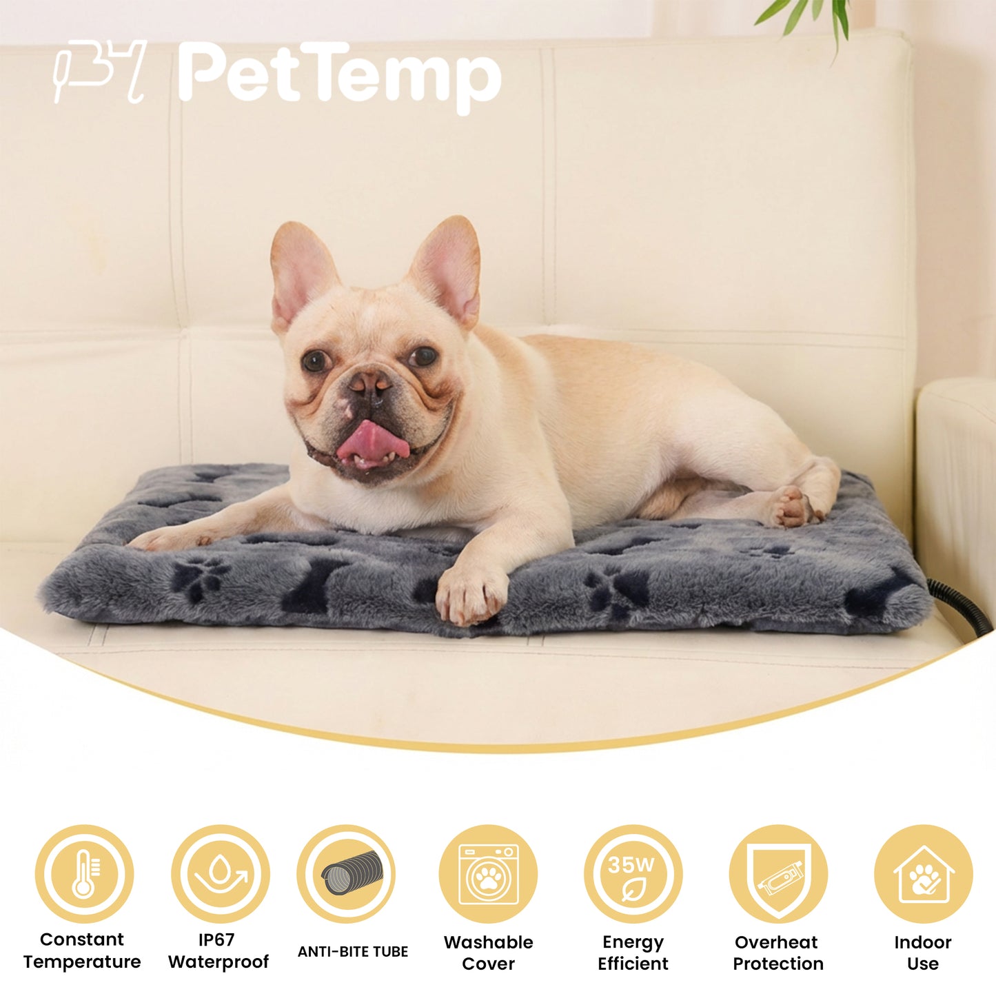 PetTemp Pet Heating Pad Dog Paw-Print