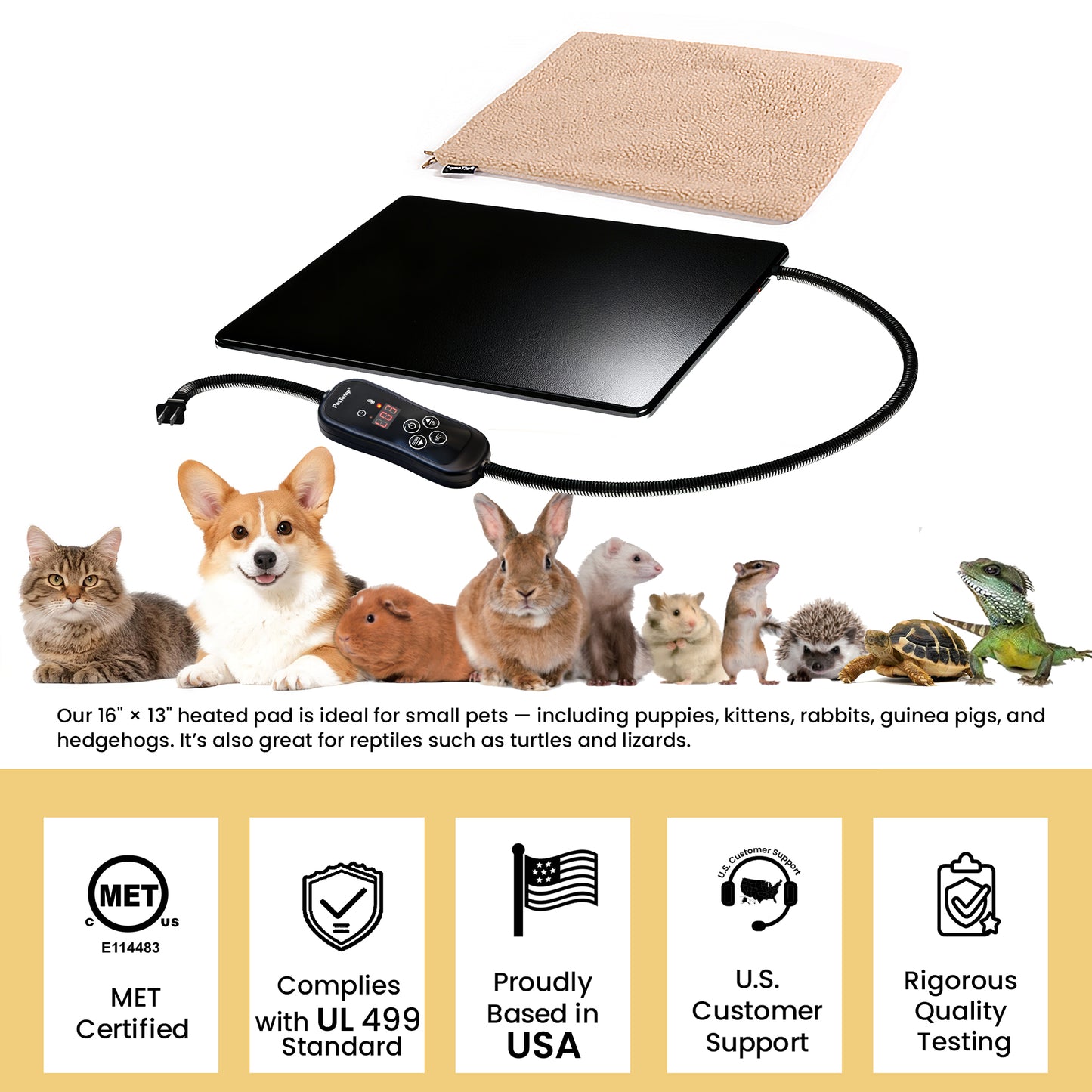 PetTemp Pet Heating Mat With Temperature Control