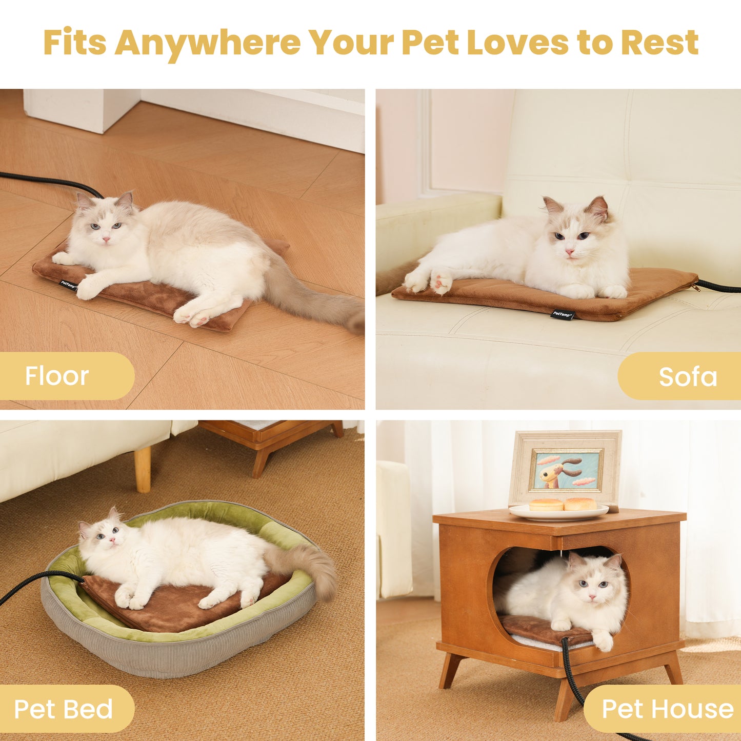 PetTemp Pet Heating Pad Brown