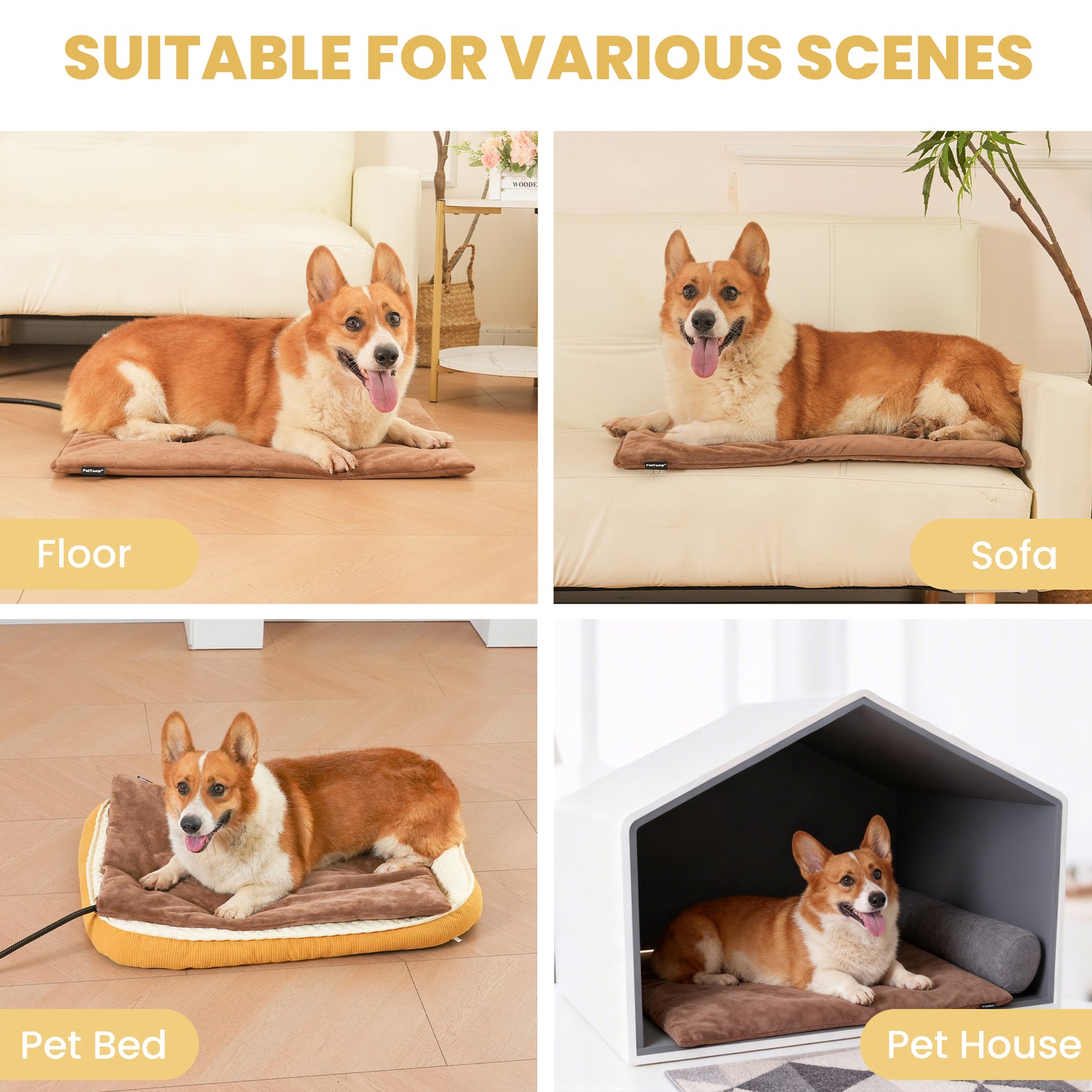 PetTemp Pet Heating Pad Brown