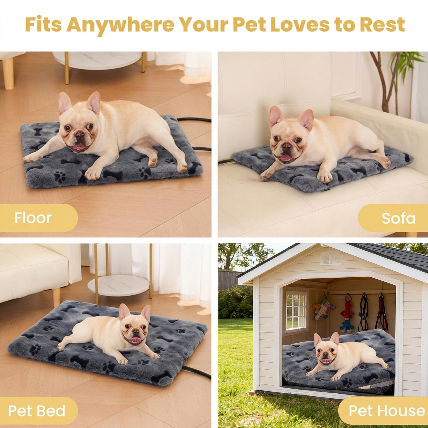 PetTemp Pet Heating Pad with controller Dog Paw-Print