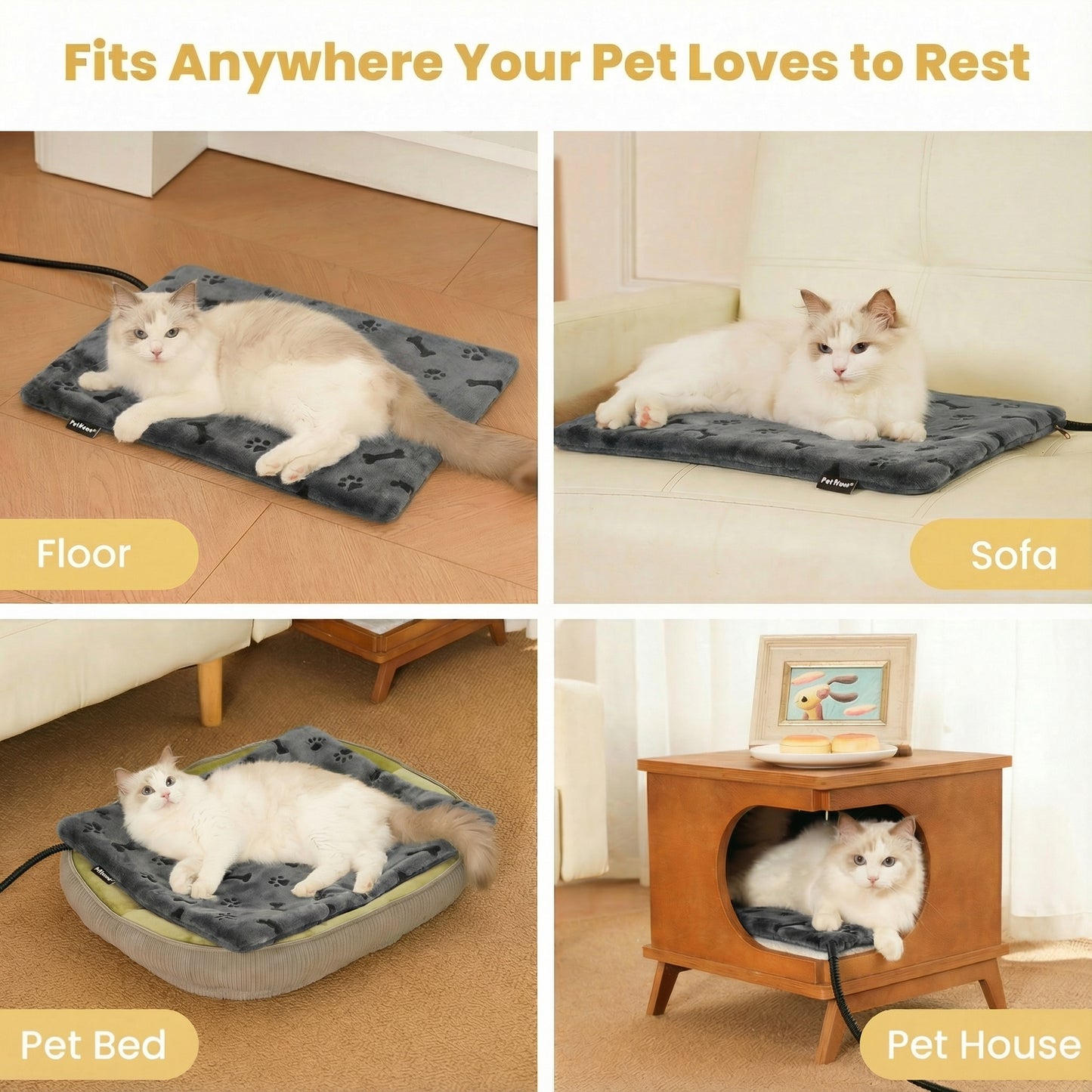 PetTemp Pet Heating Pad Dog Paw-Print