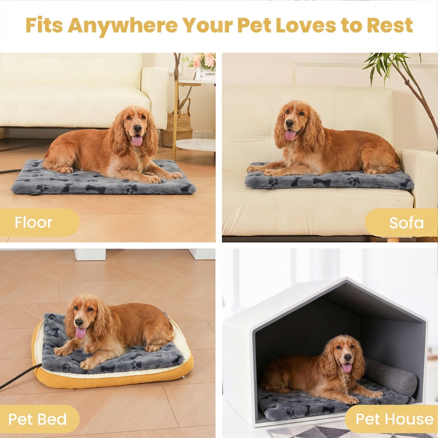 PetTemp Pet Heating Pad Dog Paw-Print