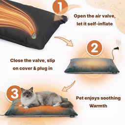 Pettemp Inflatable Heated Dog & Cat Bed