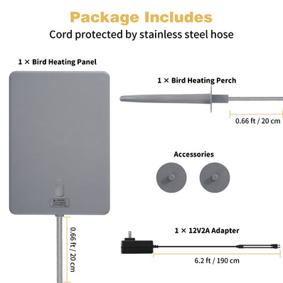 Pettemp Bird Heated Perch & Snuggle Panel Set