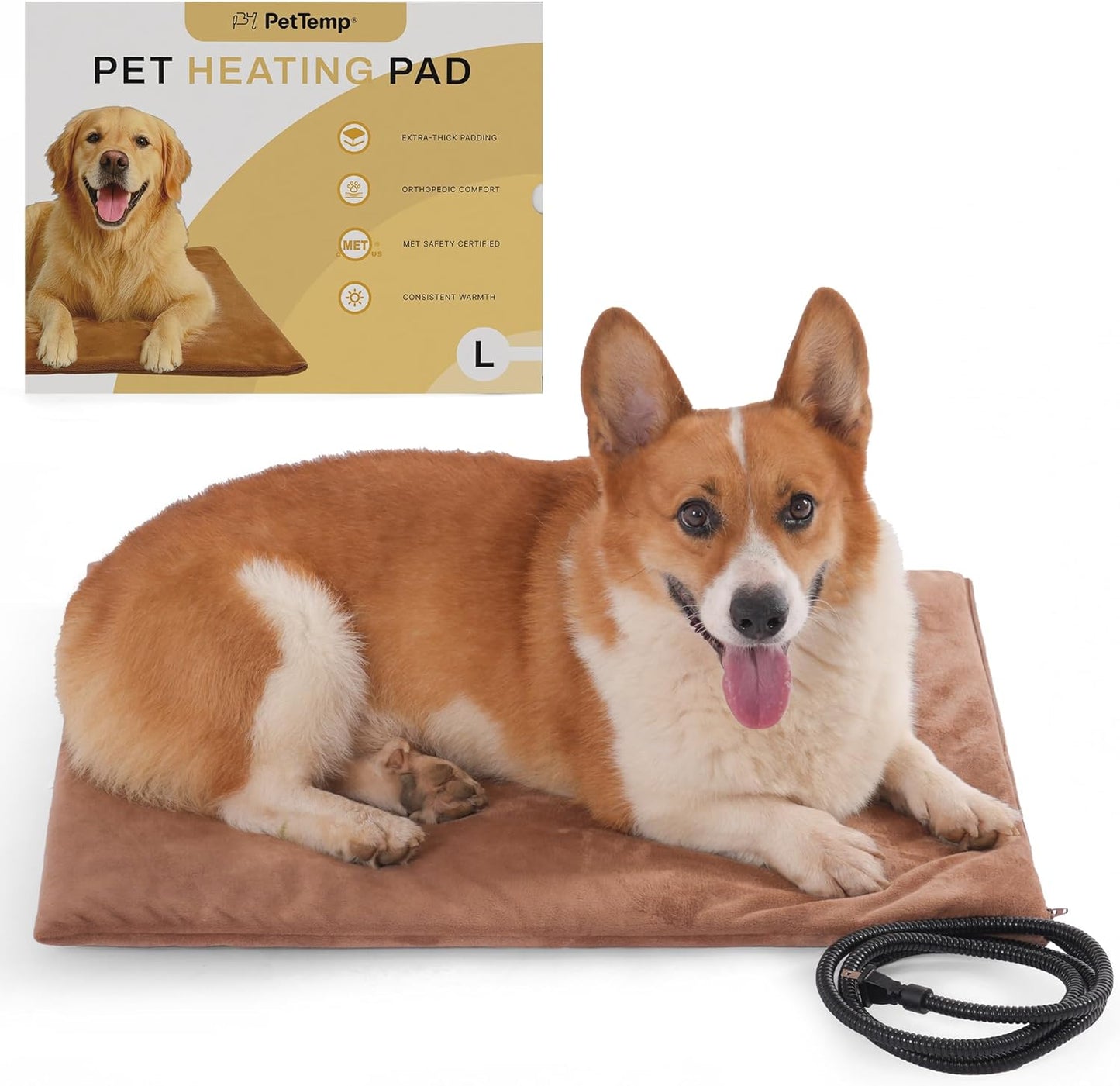 PetTemp Pet Heating Pad Brown