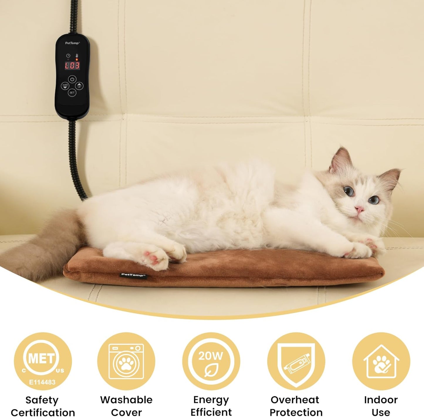 PetTemp Pet Heating Pad with Temperature Control