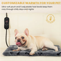 Pettemp Pet Heating Pad with controller Dog Paw-Print