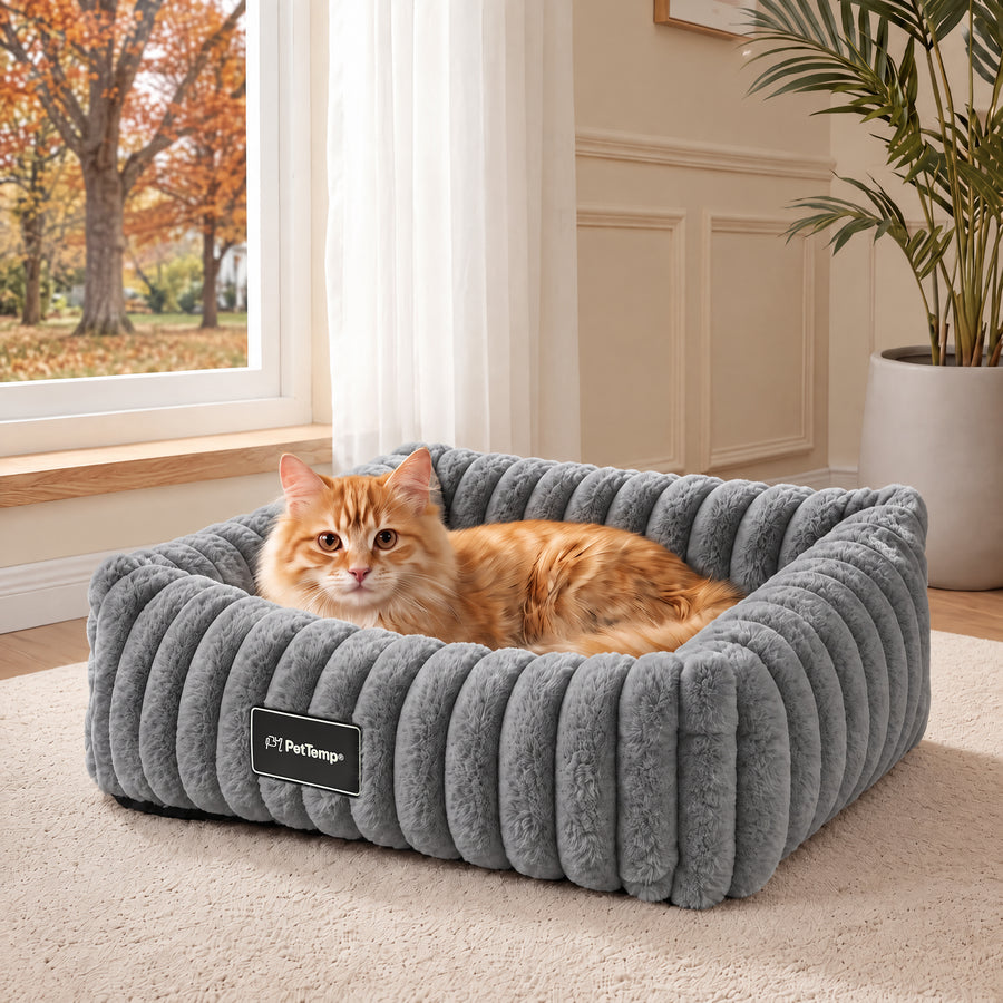 Heated Orthopedic Bolster Cat Bed